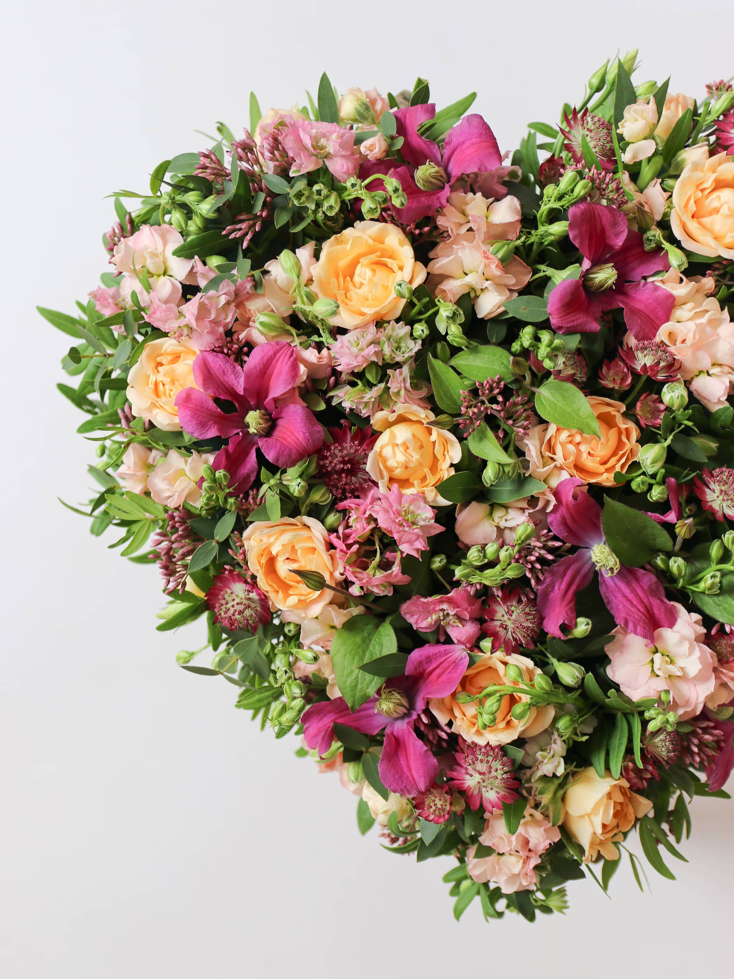 Bright & Vibrant Funeral Heart Posy