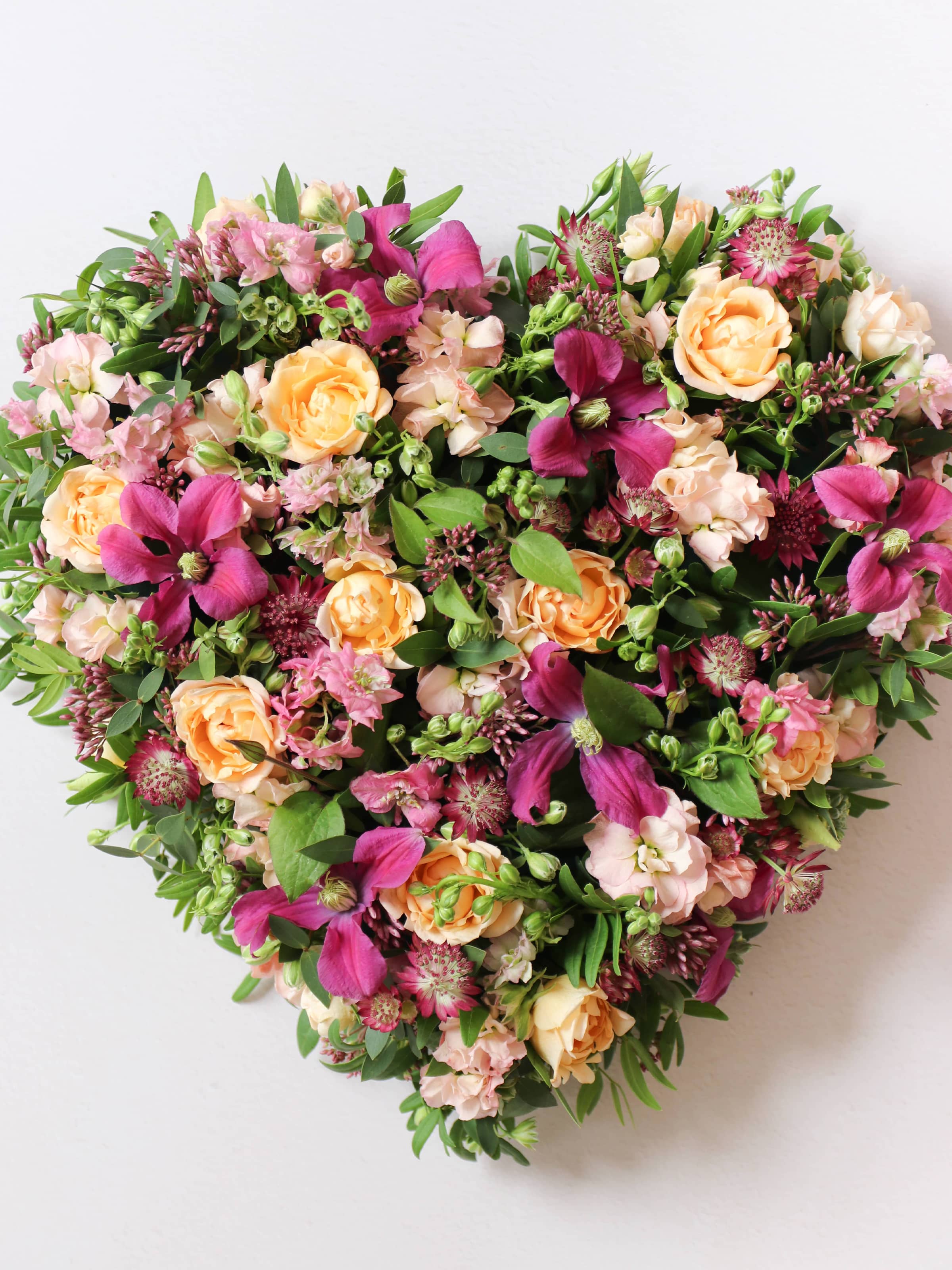 Bright & Vibrant Funeral Heart Posy