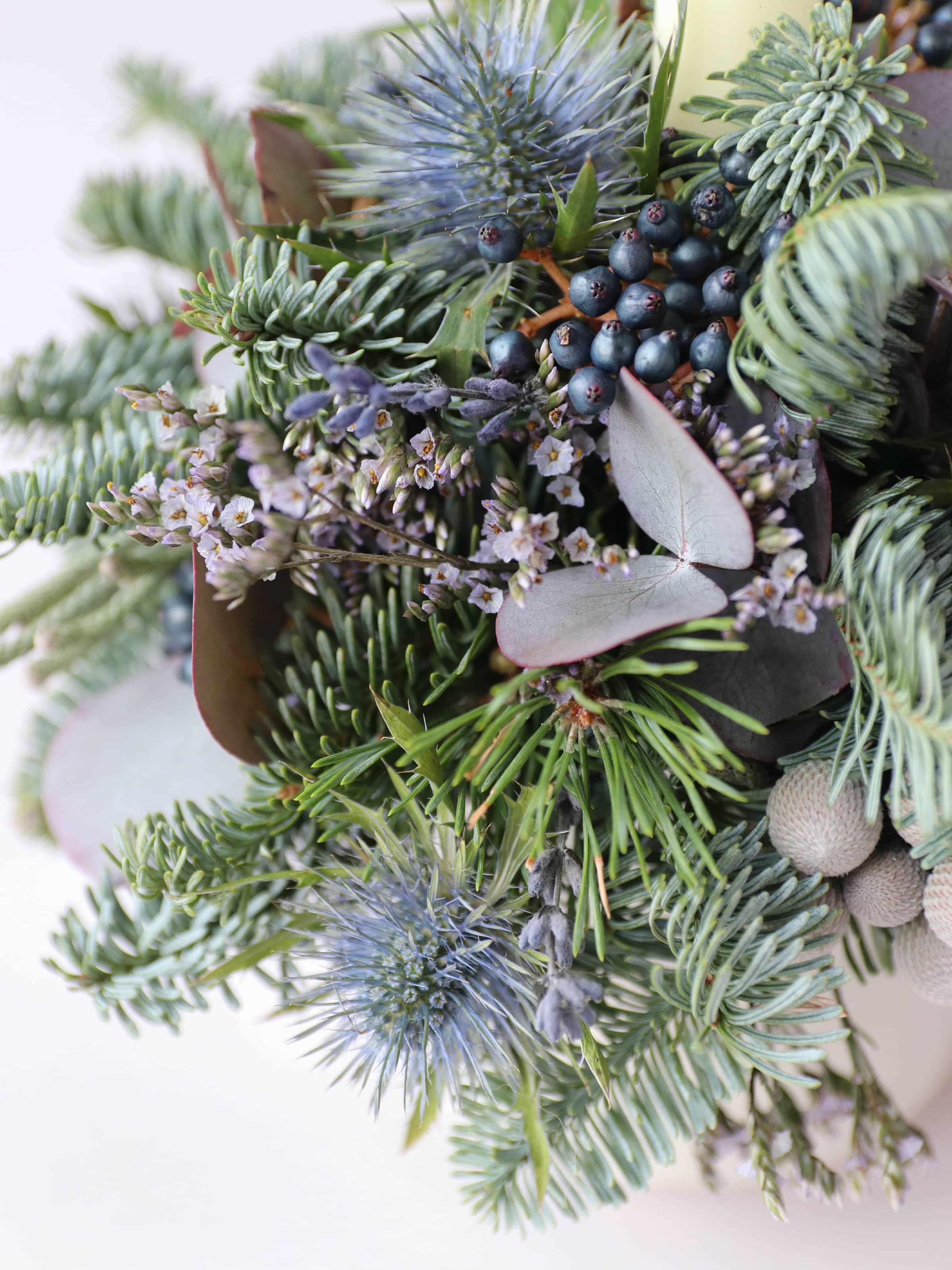 Christmas Candle Arrangement - 'Blue Christmas'