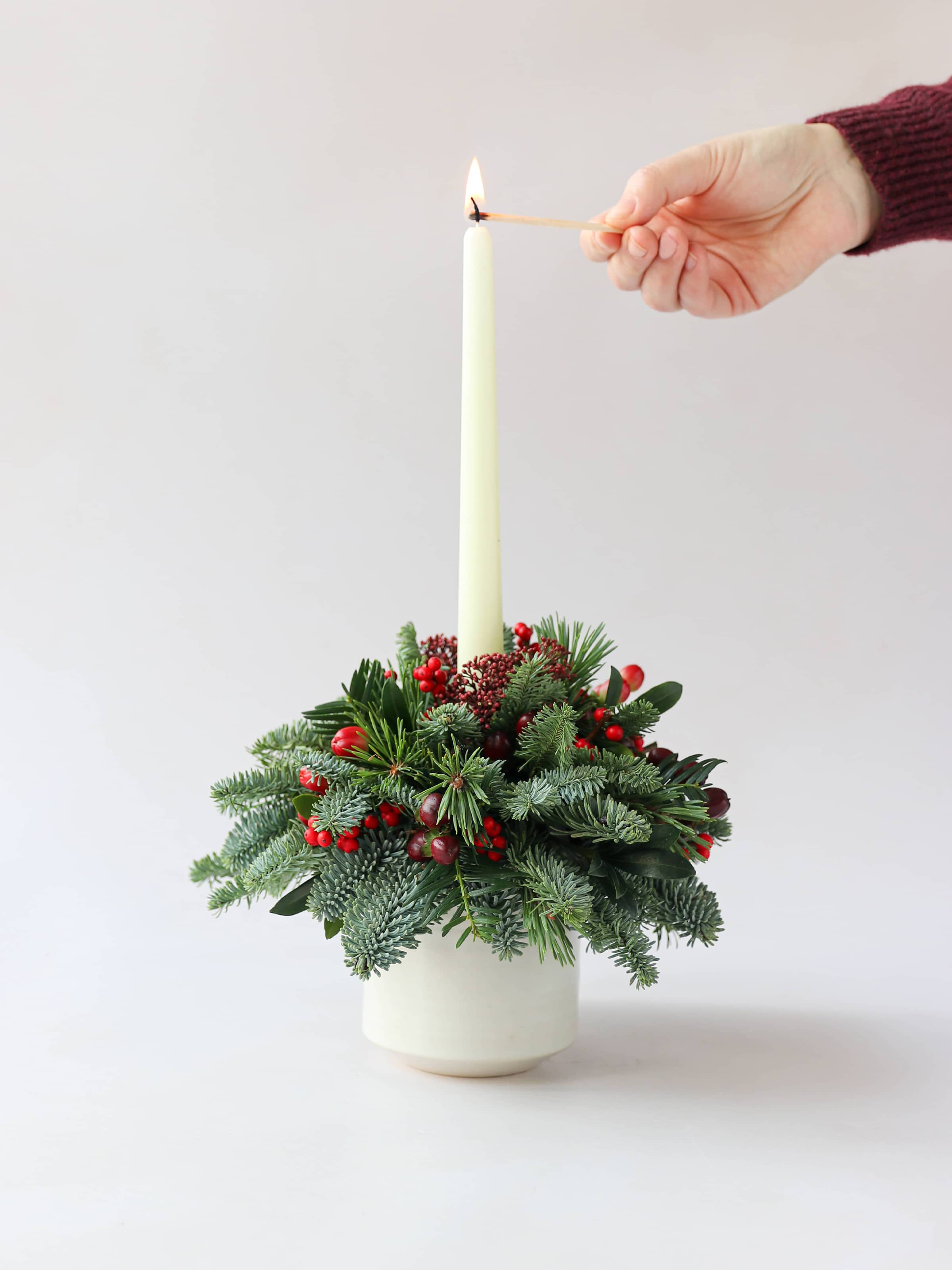Christmas Candle Arrangement - 'Merry Berry'