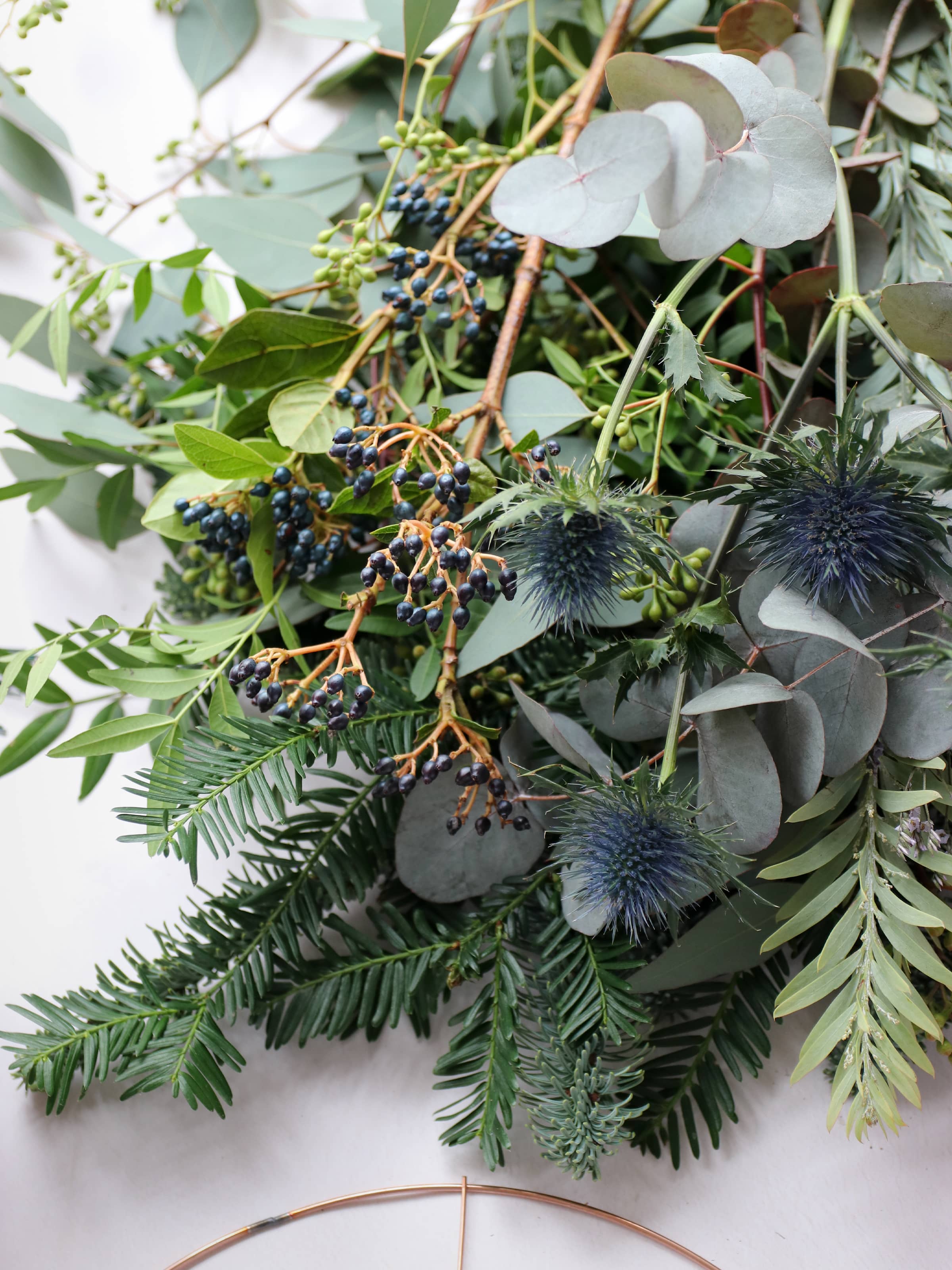 DIY 12" Christmas Wreath Making Kit - 'Blue Christmas'