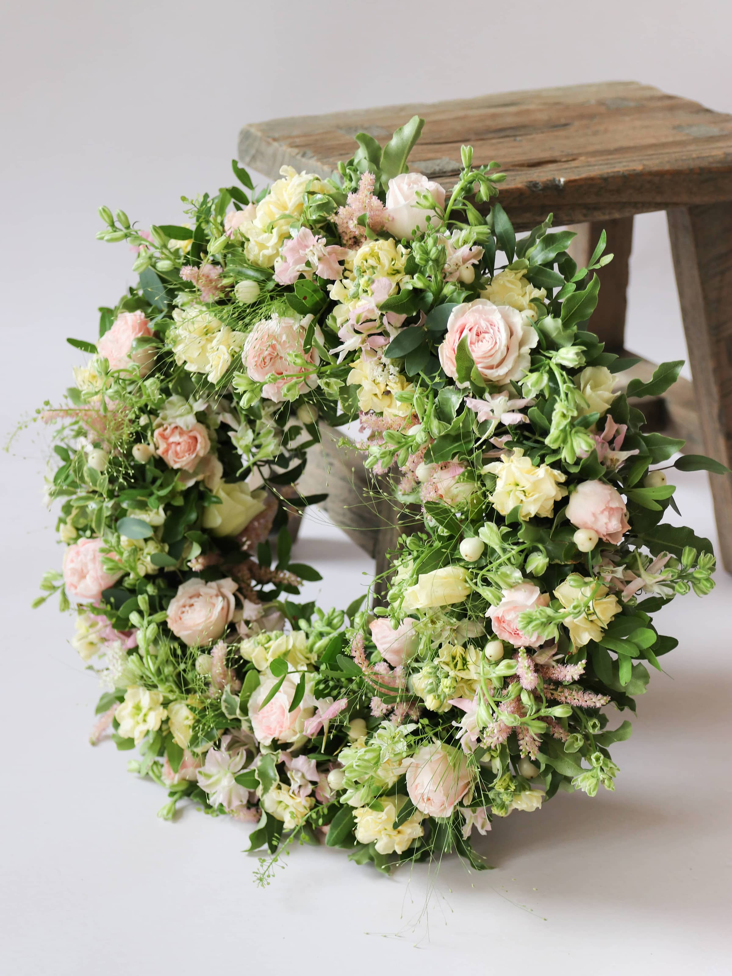 Pastel Loose Funeral Wreath