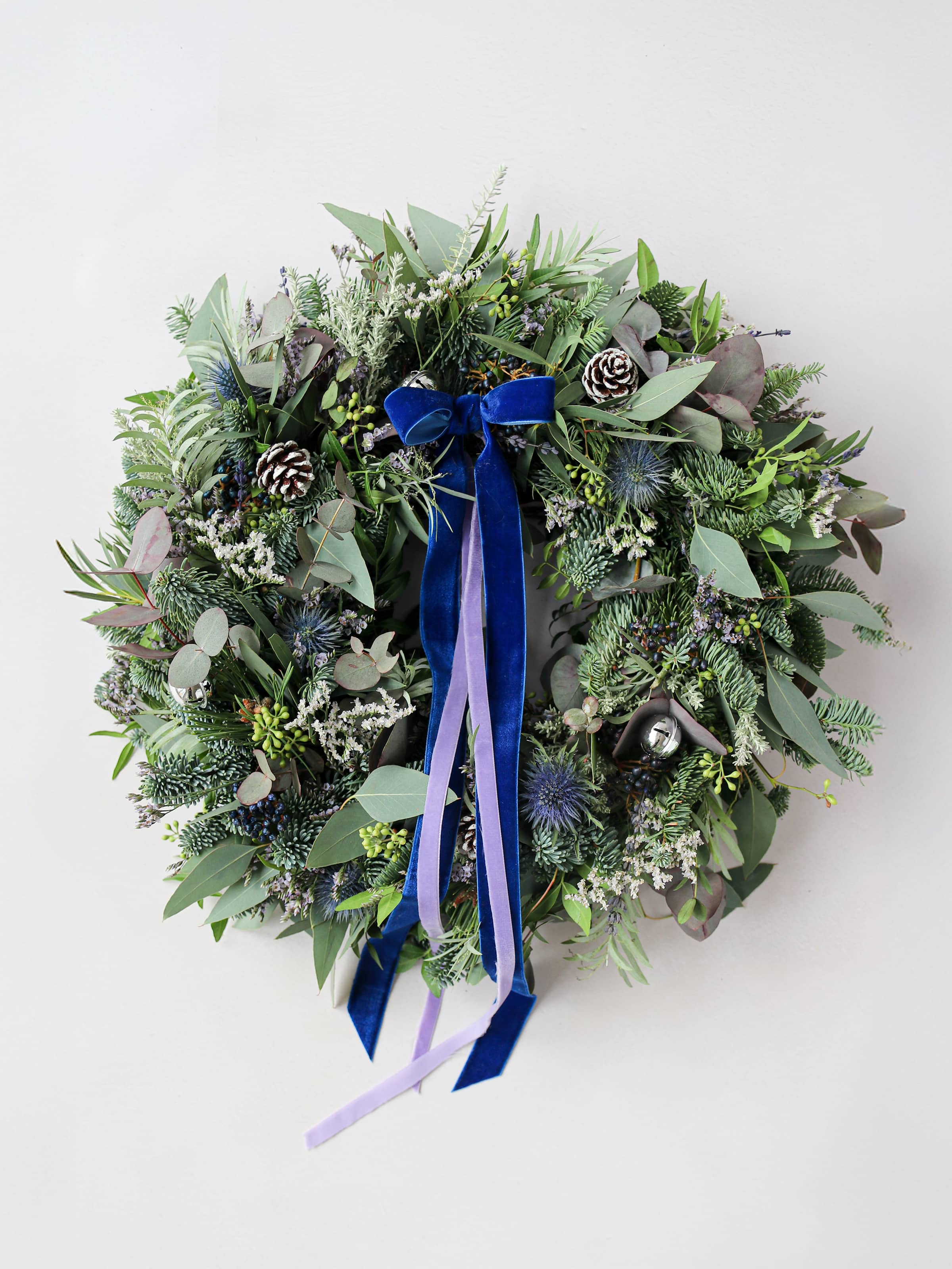 The 'Blue Christmas' - Luxury Fresh Christmas Door Wreath