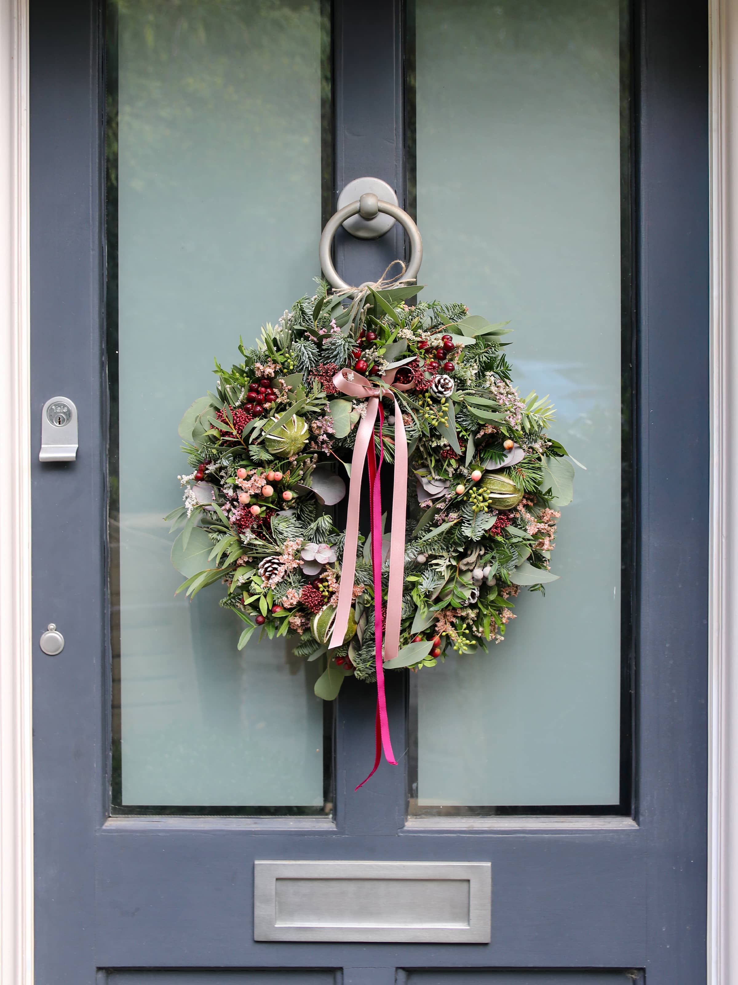'Pretty in Pink' - Luxury Fresh Christmas Door Wreath