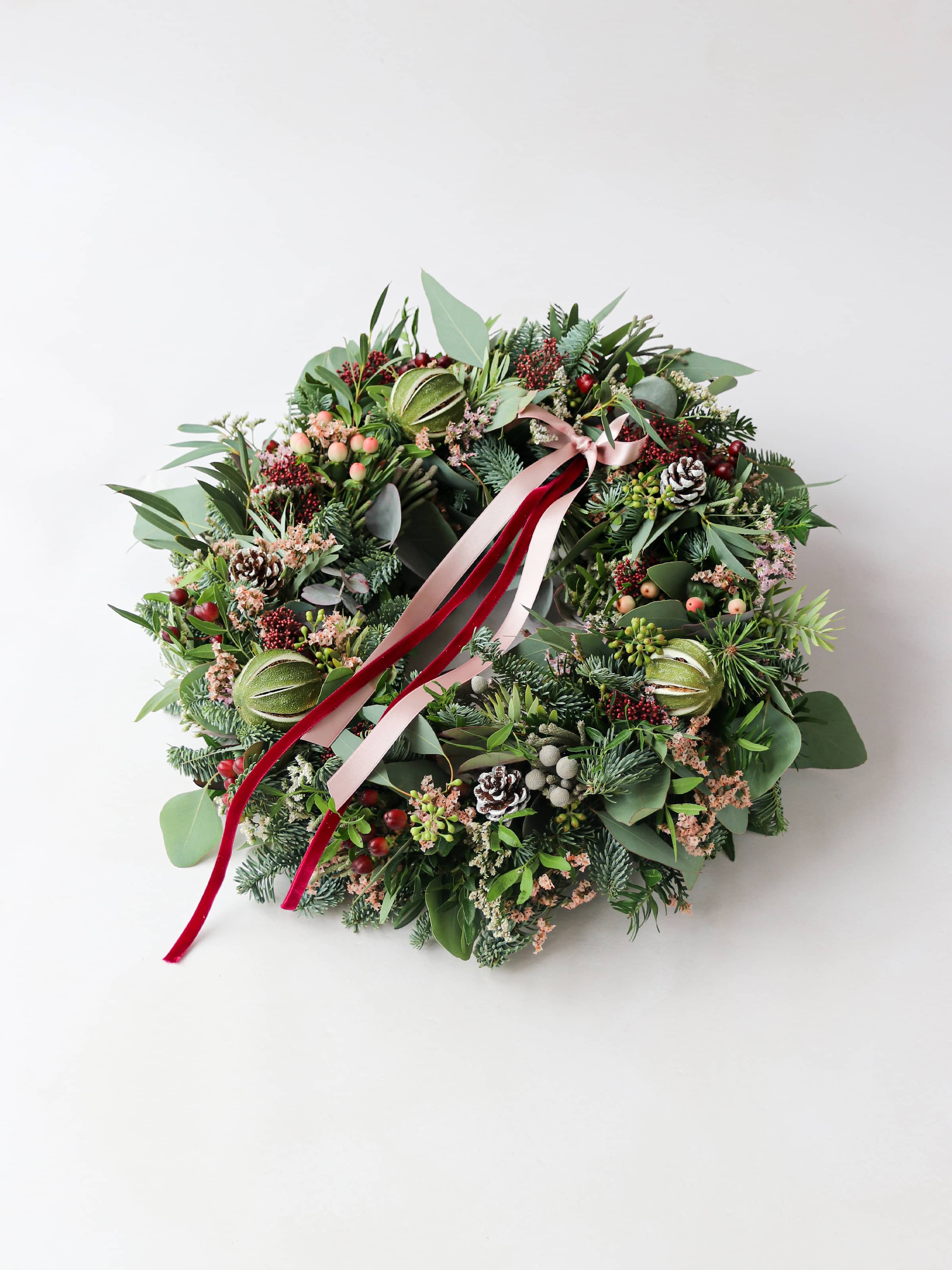 'Pretty in Pink' - Luxury Fresh Christmas Door Wreath
