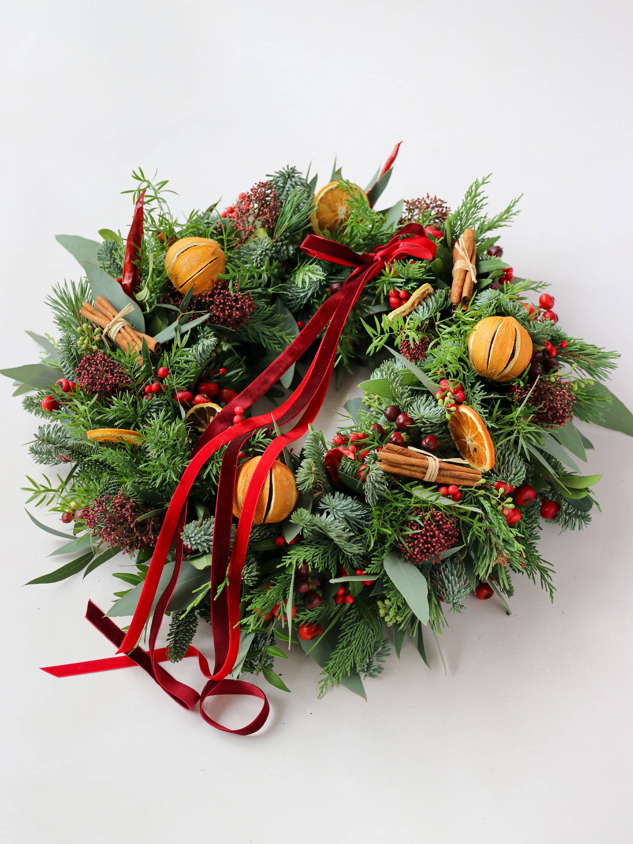 'Clementine Kisses' - Luxury Fresh Christmas Door Wreath