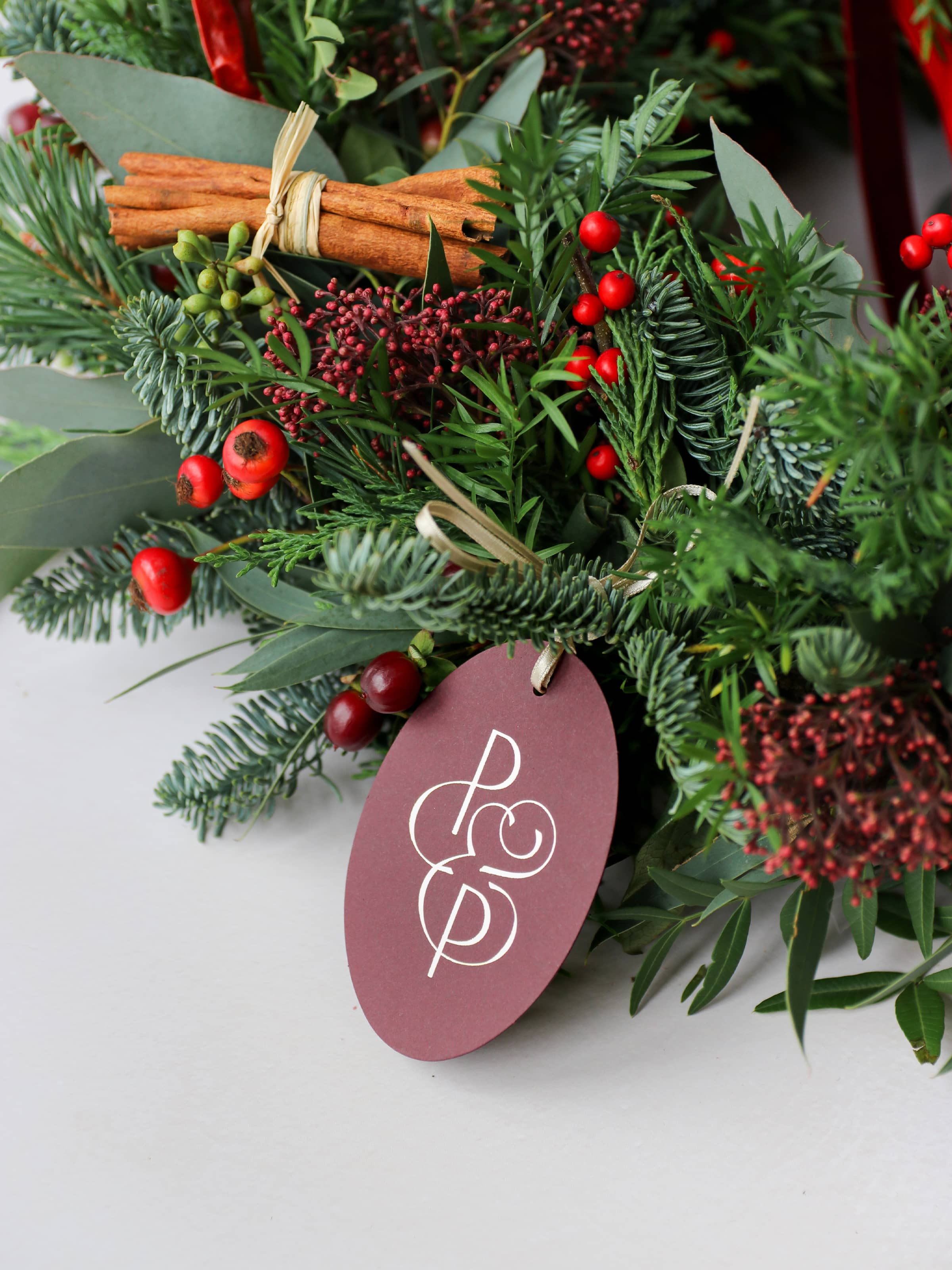 'Clementine Kisses' - Luxury Fresh Christmas Door Wreath