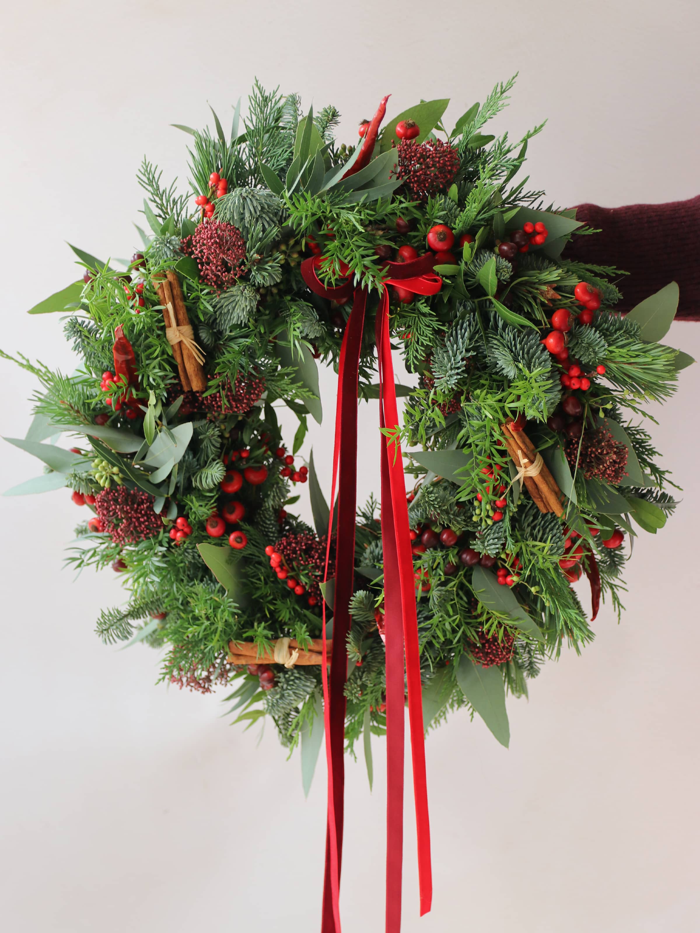 The 'Merry Berry' - Luxury Fresh Christmas Door Wreath