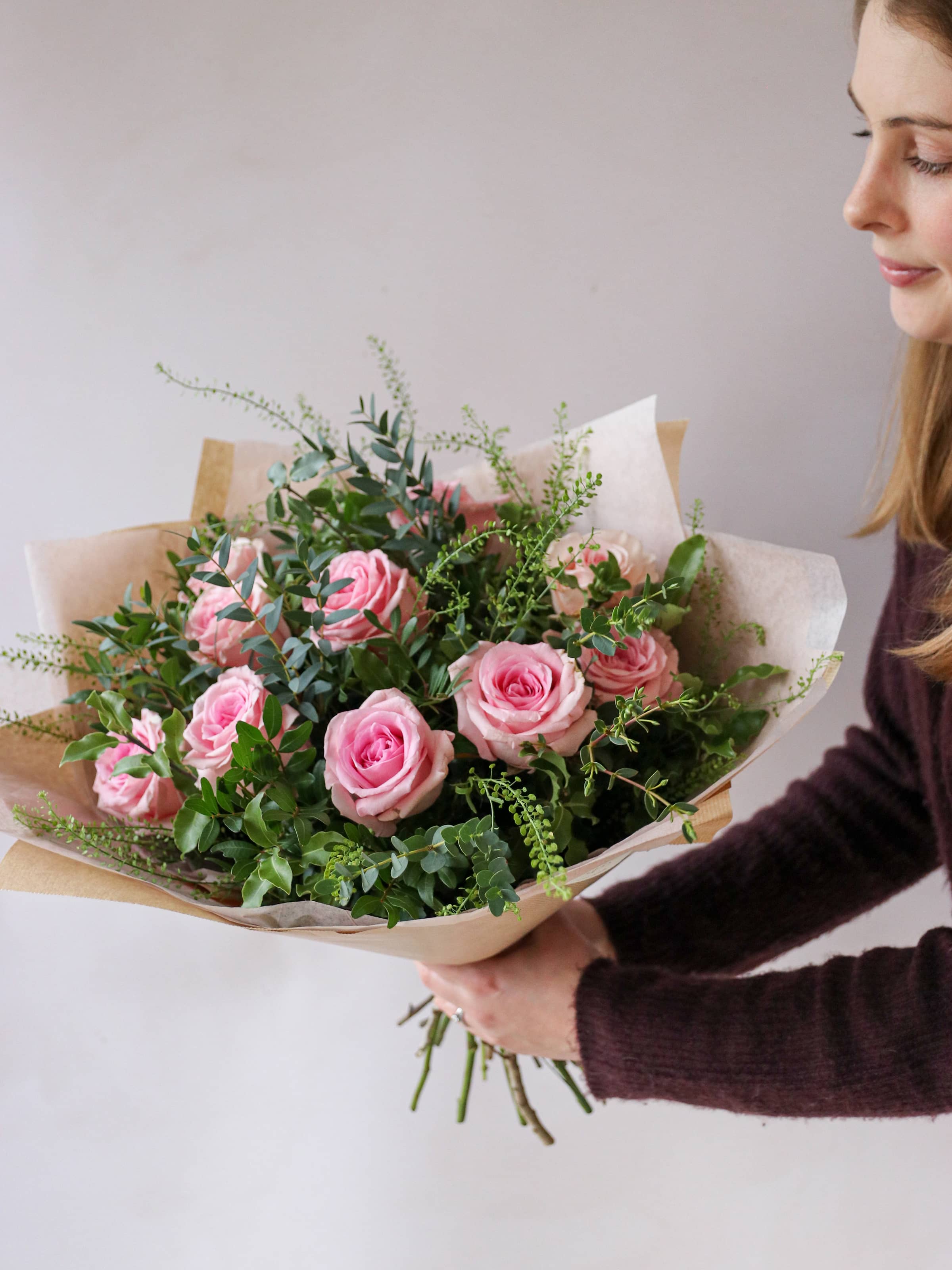 Valentine's Day Luxury Pink Rose Bouquet