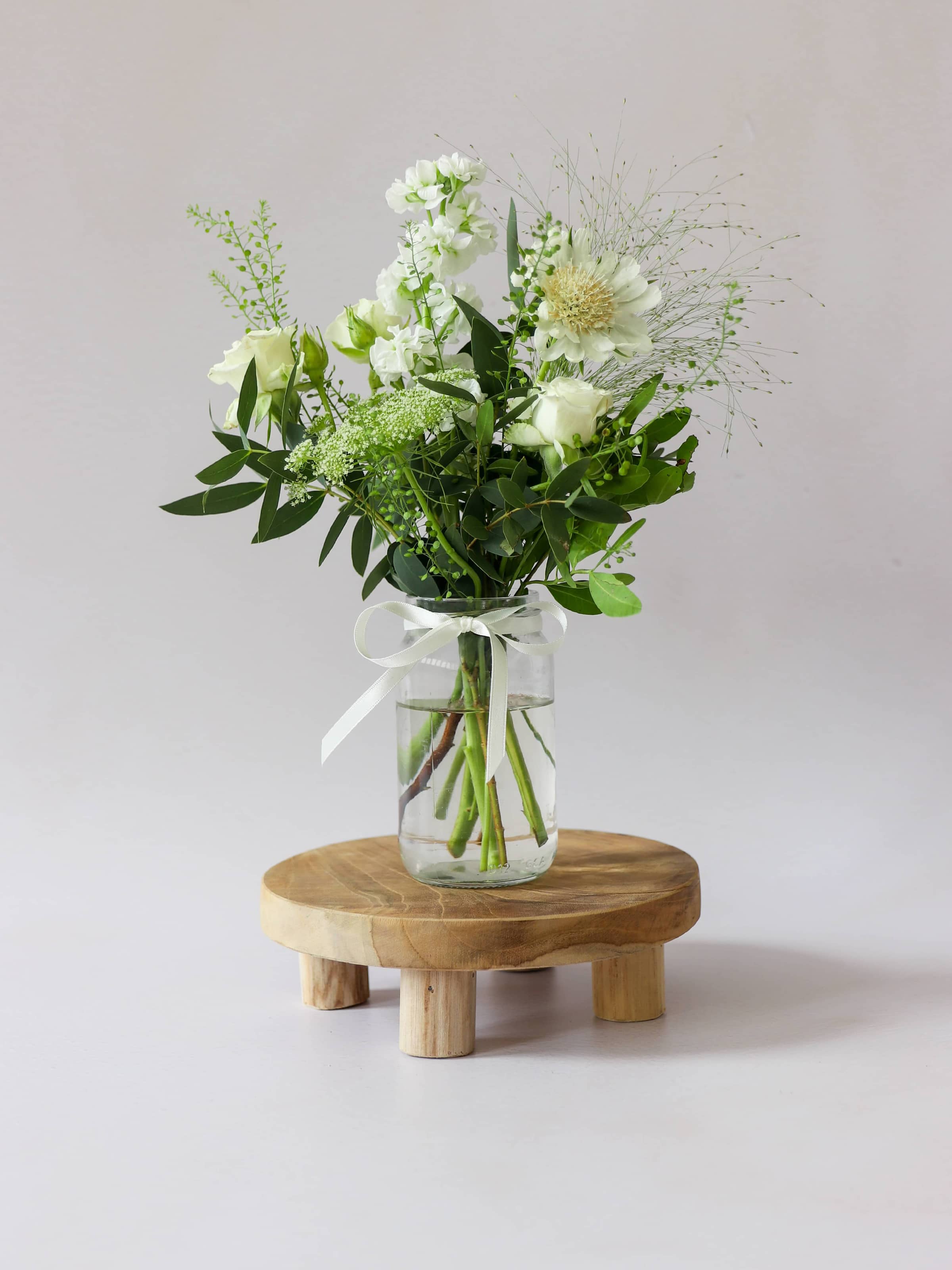 White & Green Jam Jar Trio
