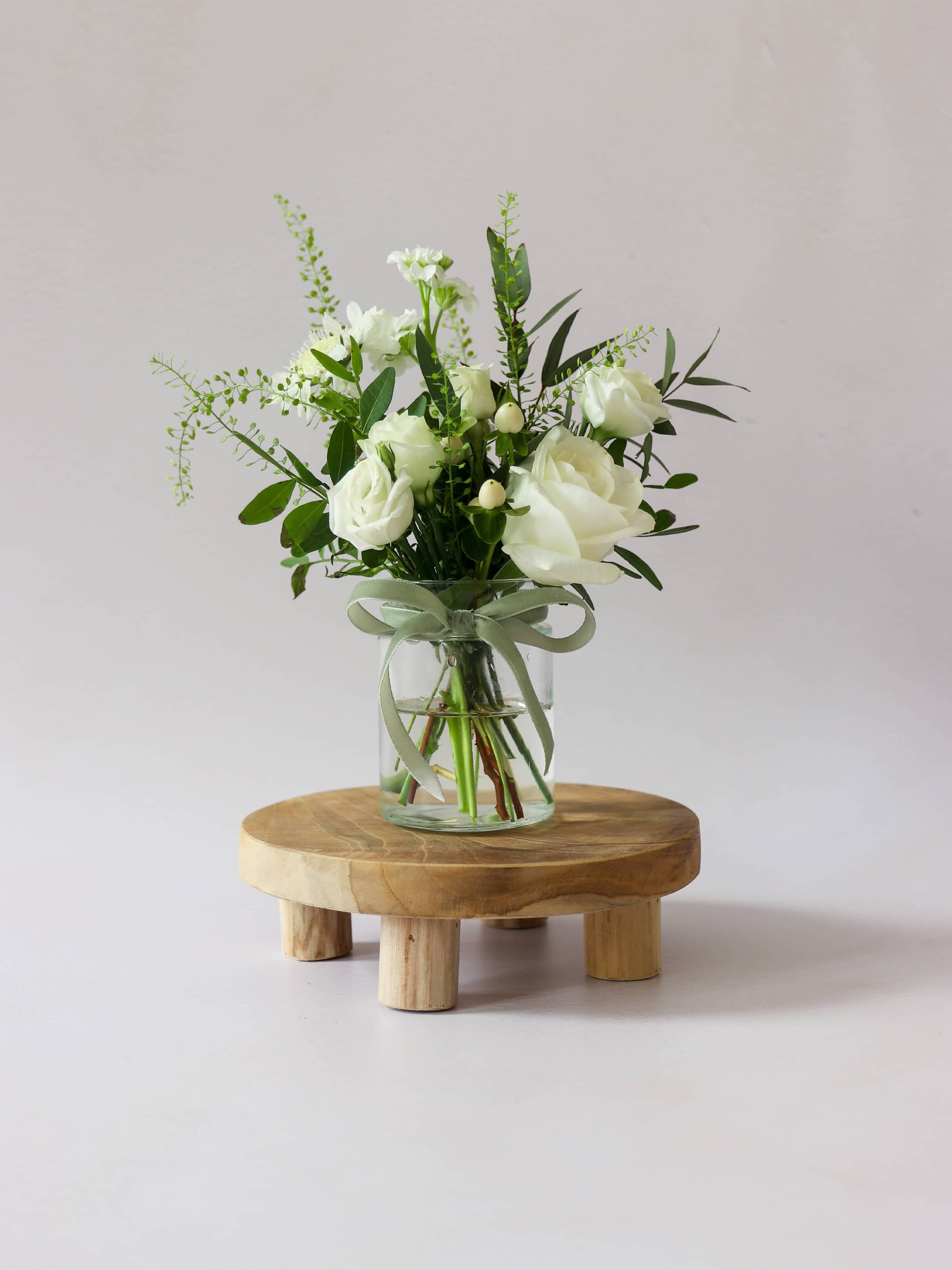 White & Green Jam Jar Trio