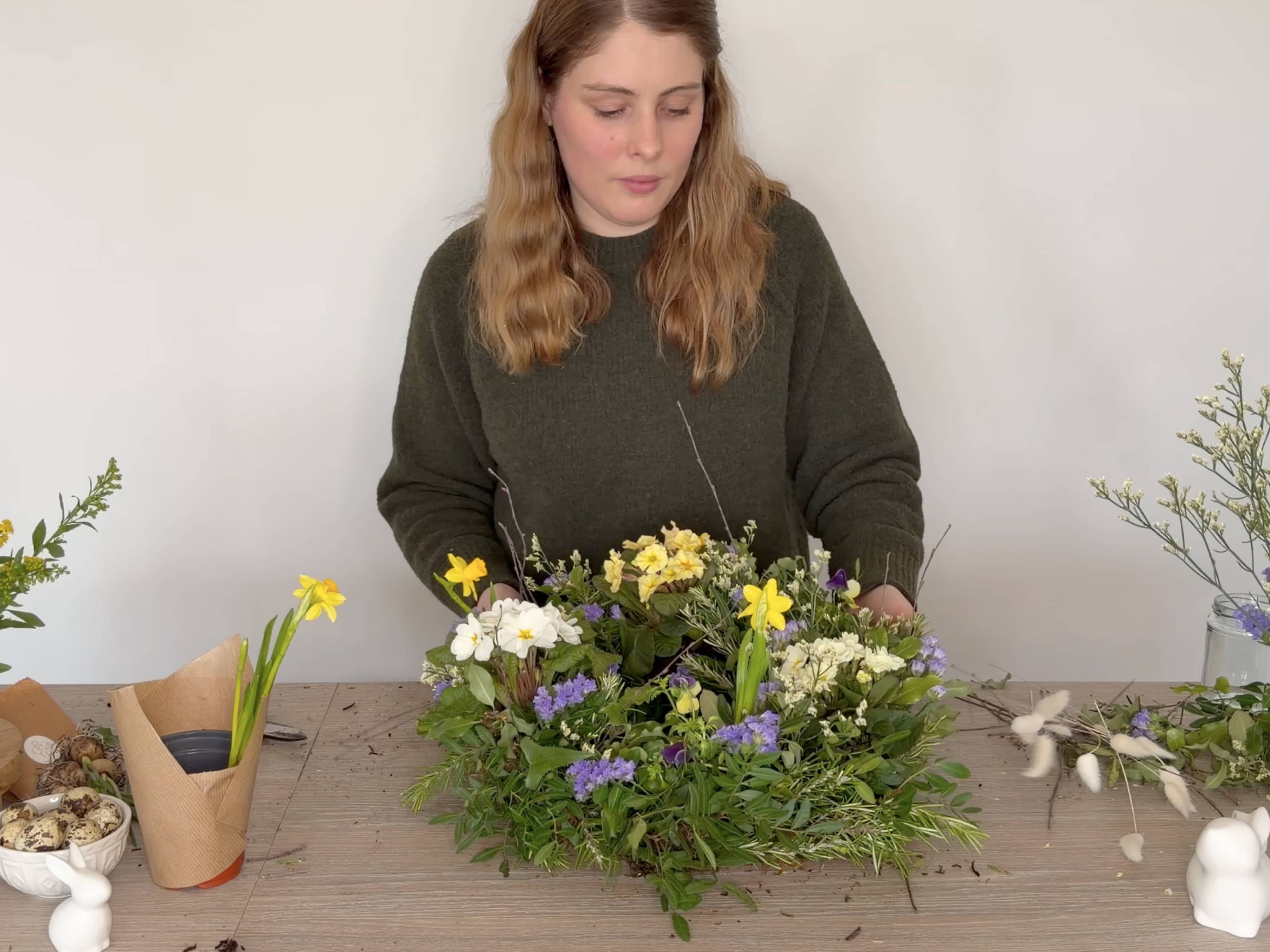 How to Make a Living Spring Easter Wreath | A Step-by-Step Guide