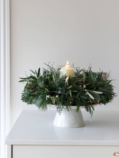 Christmas Table Wreath & Candle Centrepiece