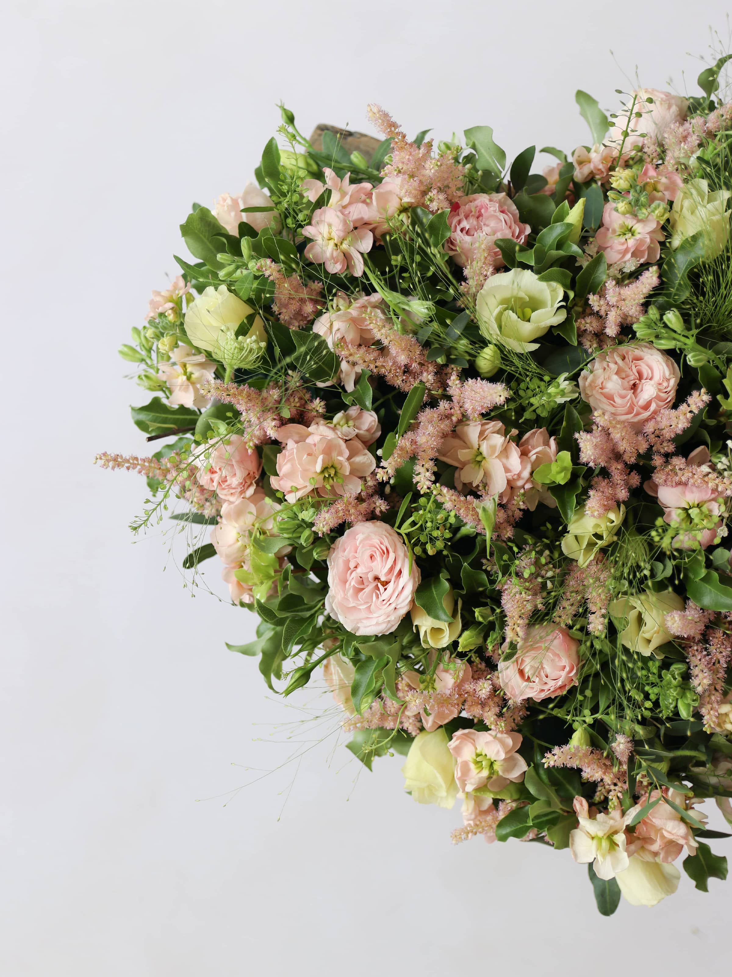 Pastel Funeral Heart Posy