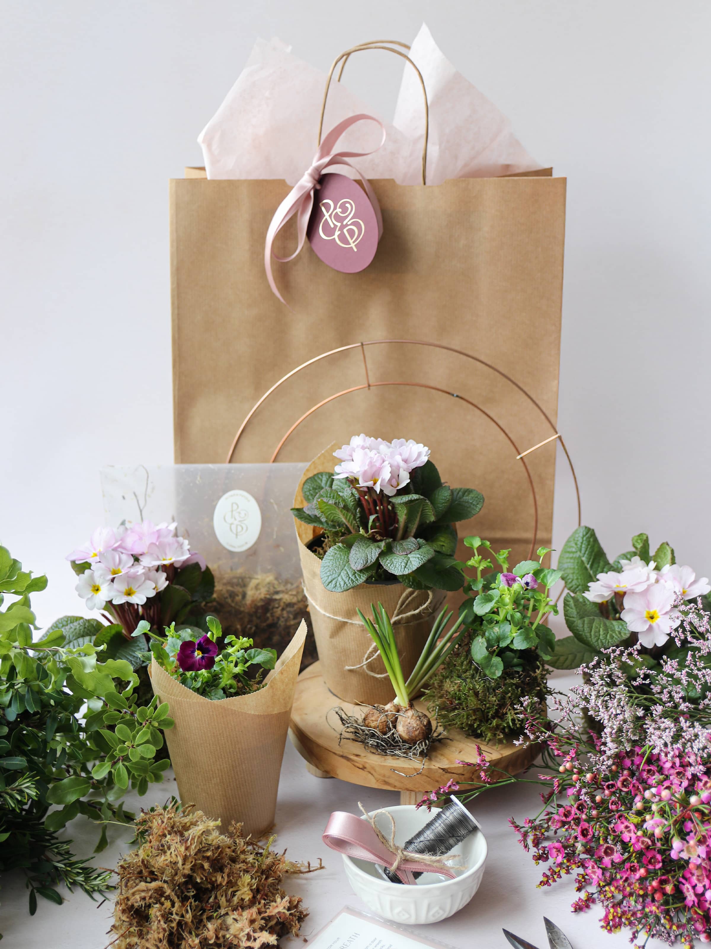 DIY Spring Easter Wreath Making Kit - Pink