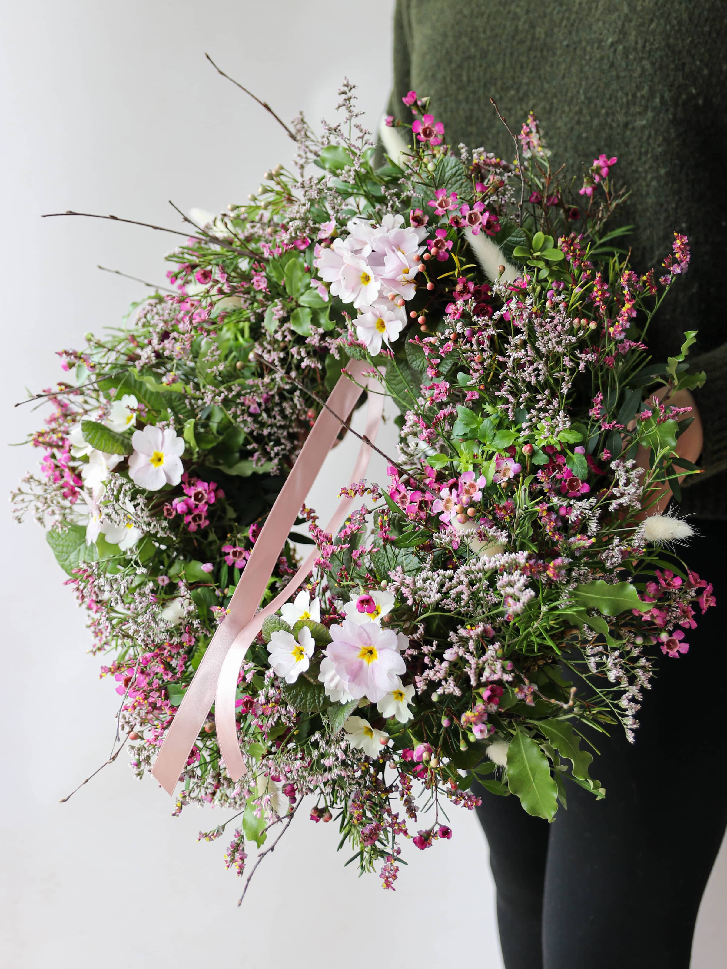 16" Pink Spring Wreath