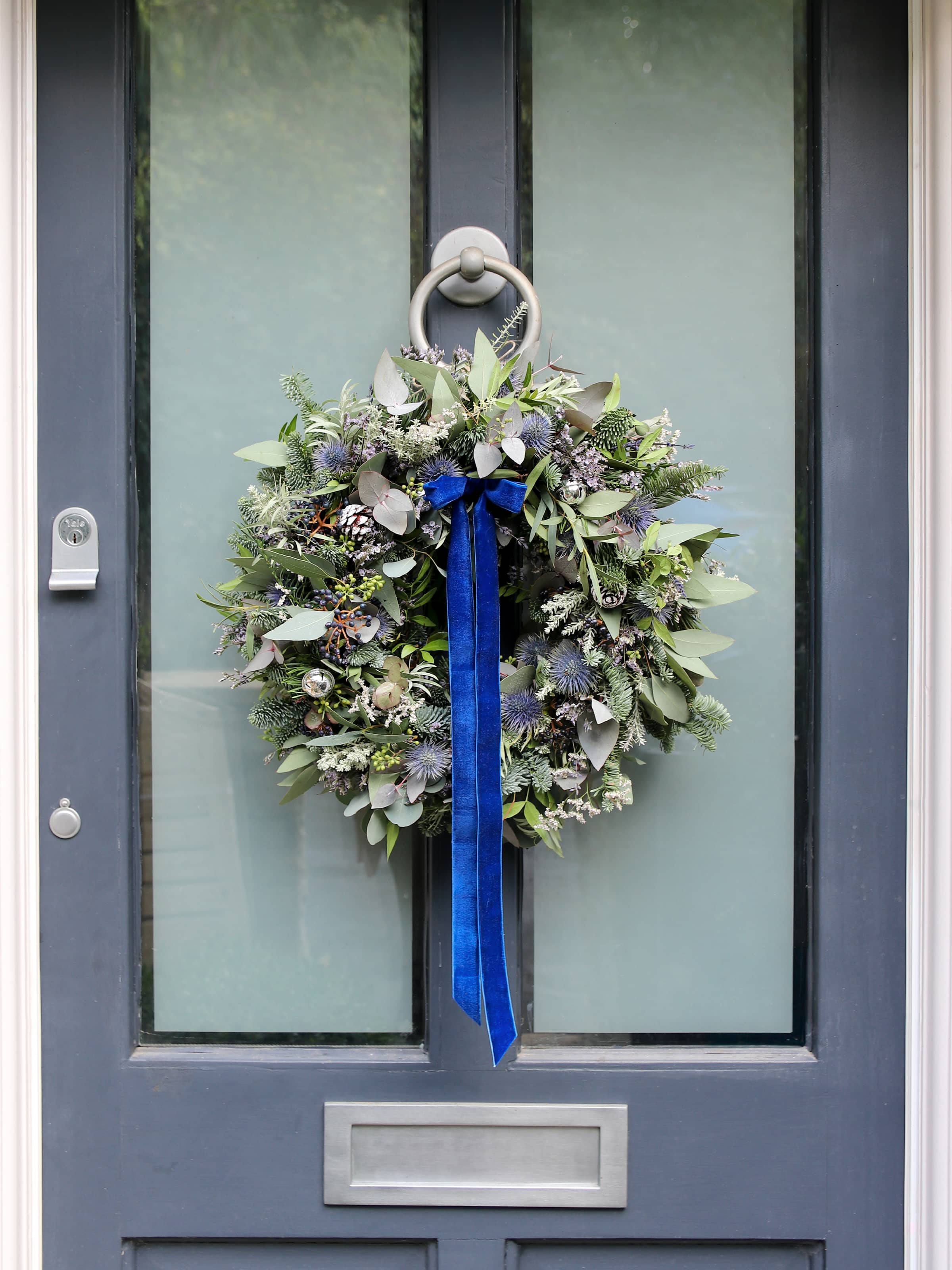 The 'Blue Christmas' - Luxury Fresh Christmas Door Wreath