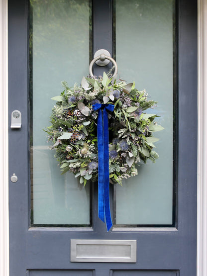 The 'Blue Christmas' - Luxury Fresh Christmas Door Wreath