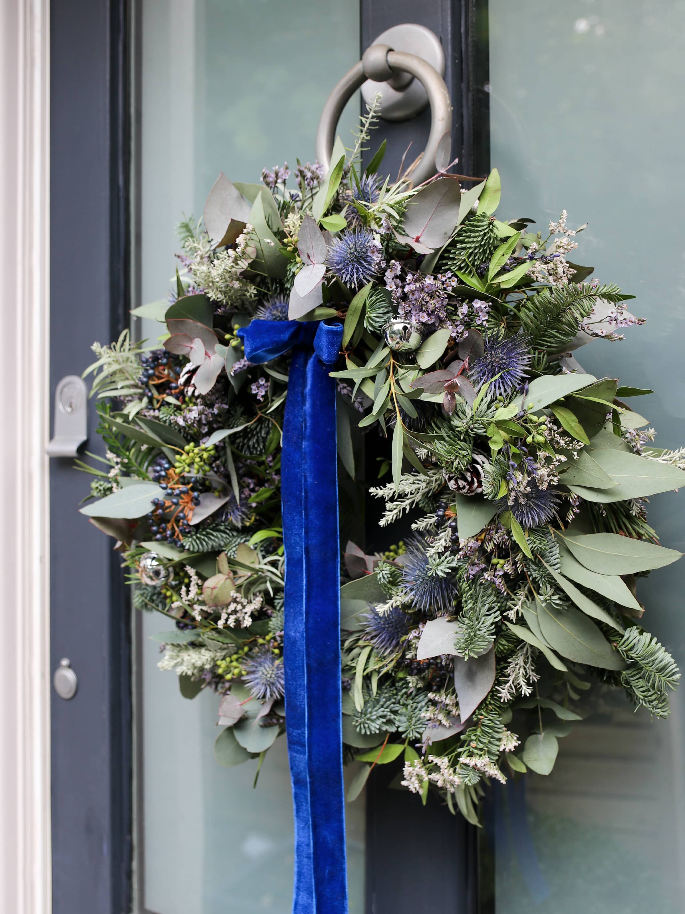 The 'Blue Christmas' - Luxury Fresh Christmas Door Wreath