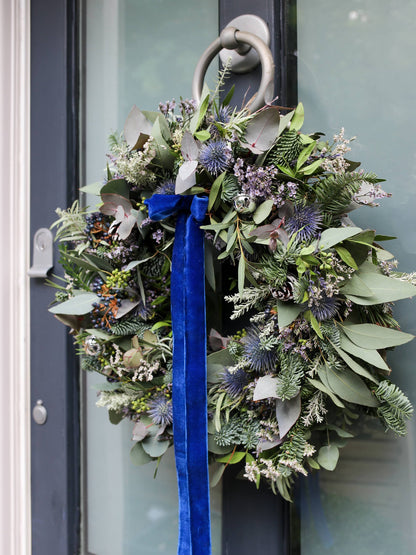 The 'Blue Christmas' - Luxury Fresh Christmas Door Wreath