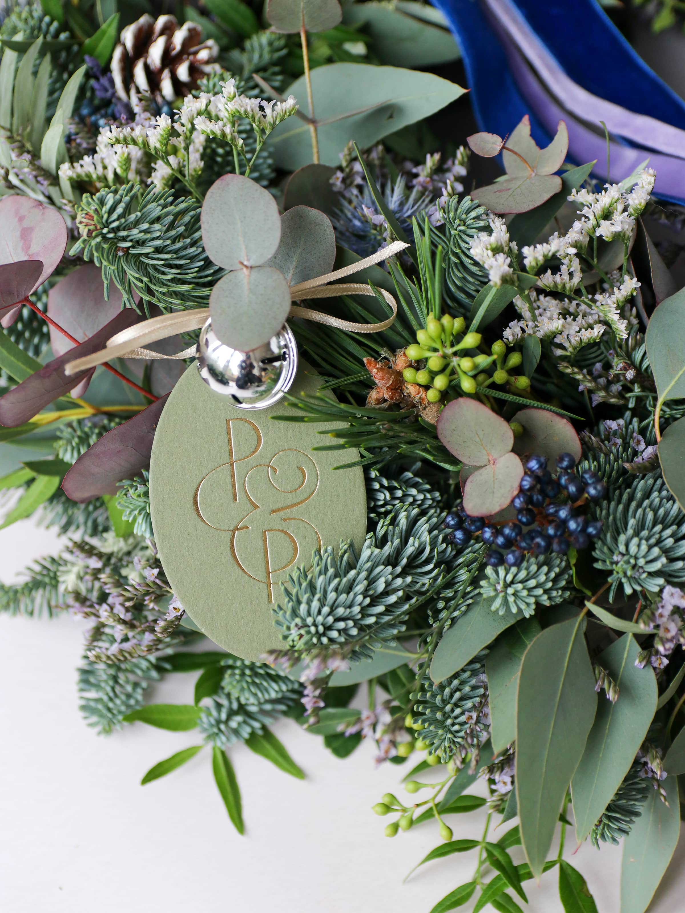 The 'Blue Christmas' - Luxury Fresh Christmas Door Wreath