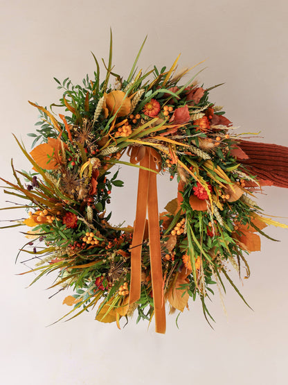 'Autumn Glow' - Luxury Fresh Autumn Door Wreath