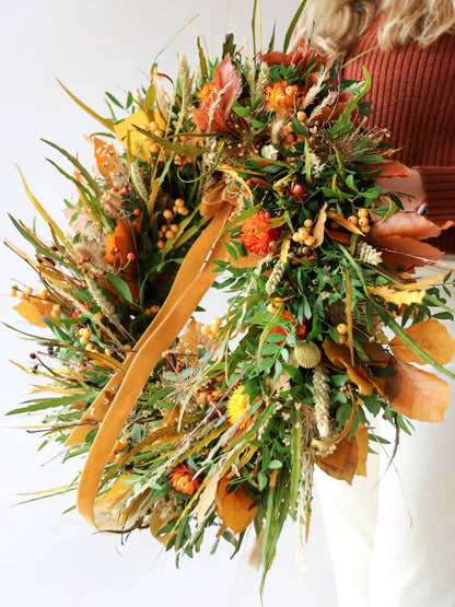 'Autumn Glow' - Luxury Fresh Autumn Door Wreath
