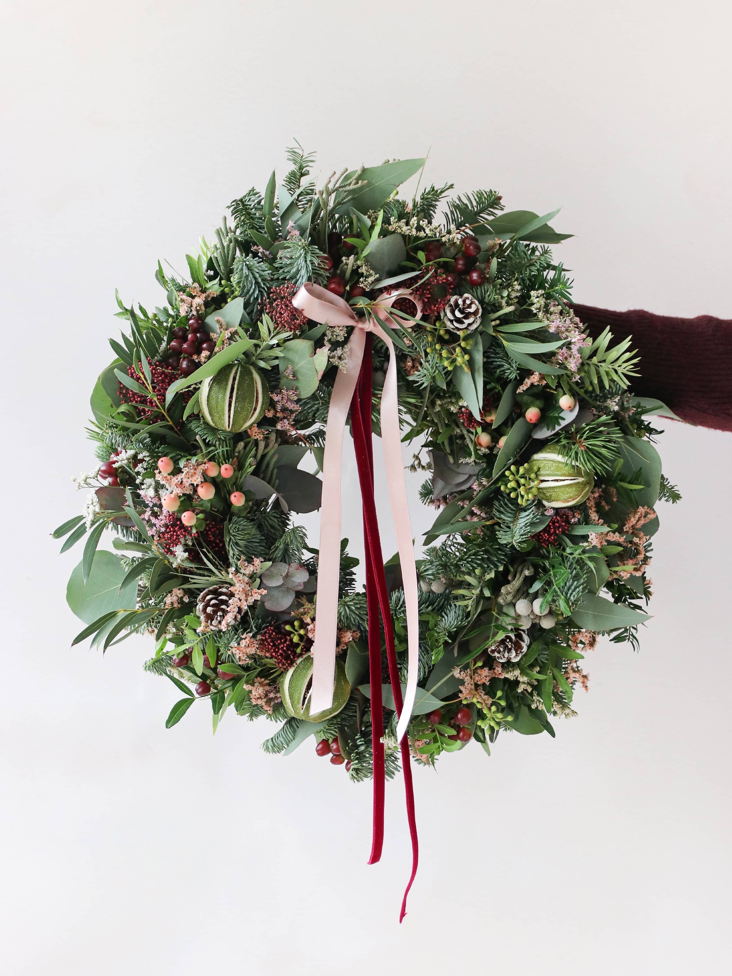 'Pretty in Pink' - Luxury Fresh Christmas Door Wreath