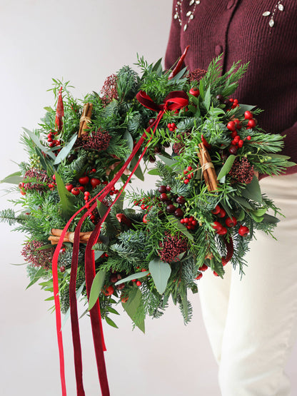 The 'Merry Berry' - Luxury Fresh Christmas Door Wreath