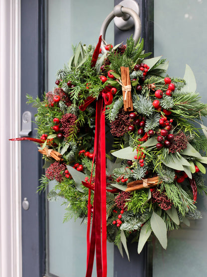 The 'Merry Berry' - Luxury Fresh Christmas Door Wreath