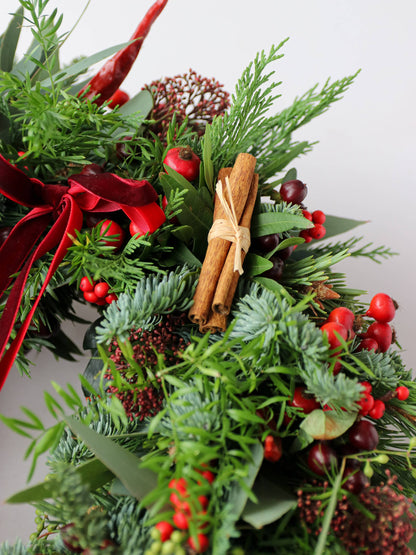 The 'Merry Berry' - Luxury Fresh Christmas Door Wreath