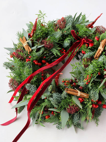 The 'Merry Berry' - Luxury Fresh Christmas Door Wreath