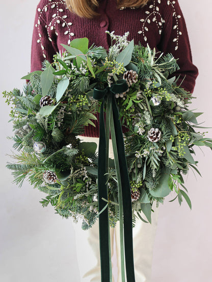 'Winter Wonderland' - Luxury Fresh Christmas Door Wreath