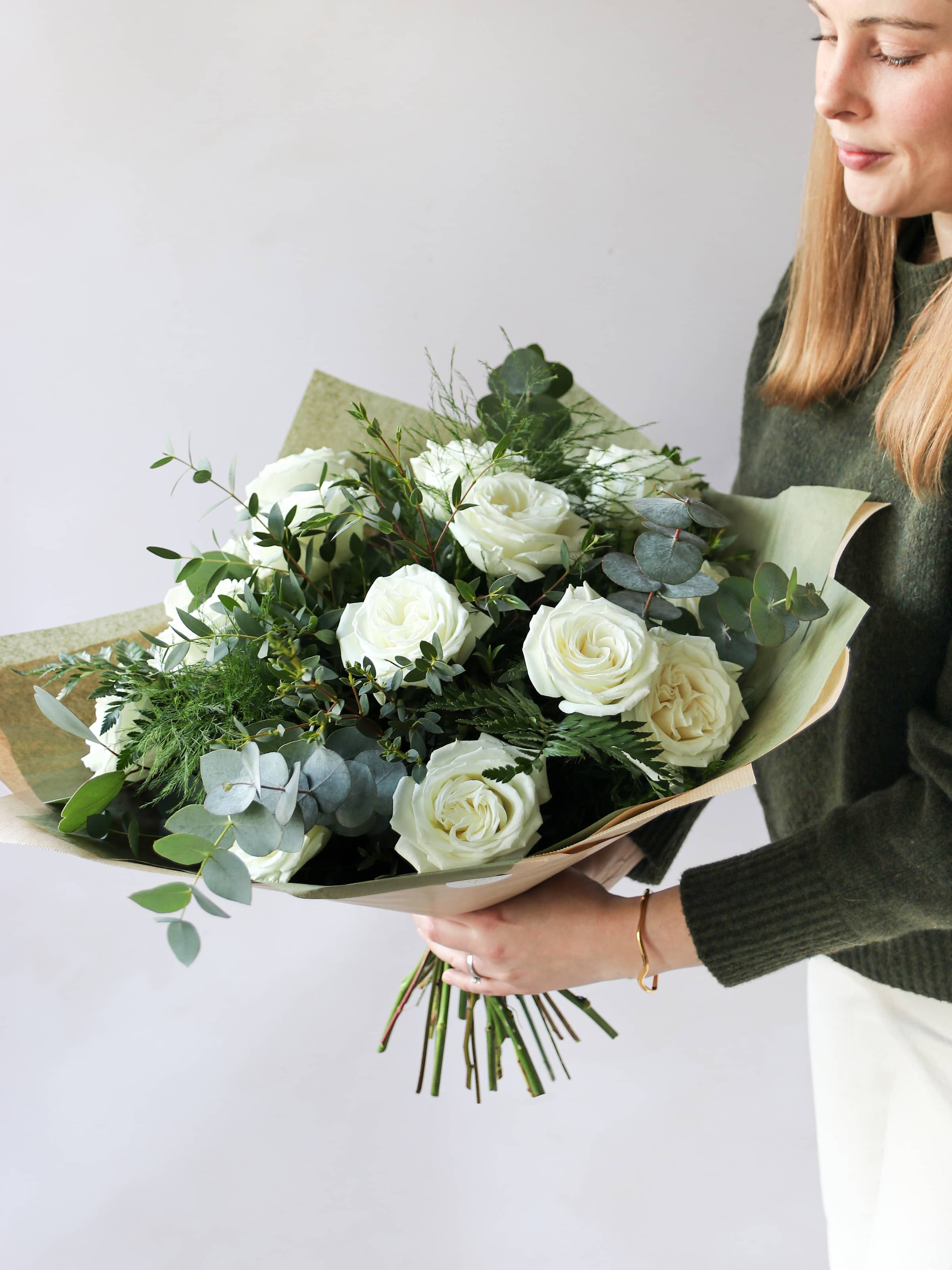 Valentine's Day Luxury White Rose Bouquet